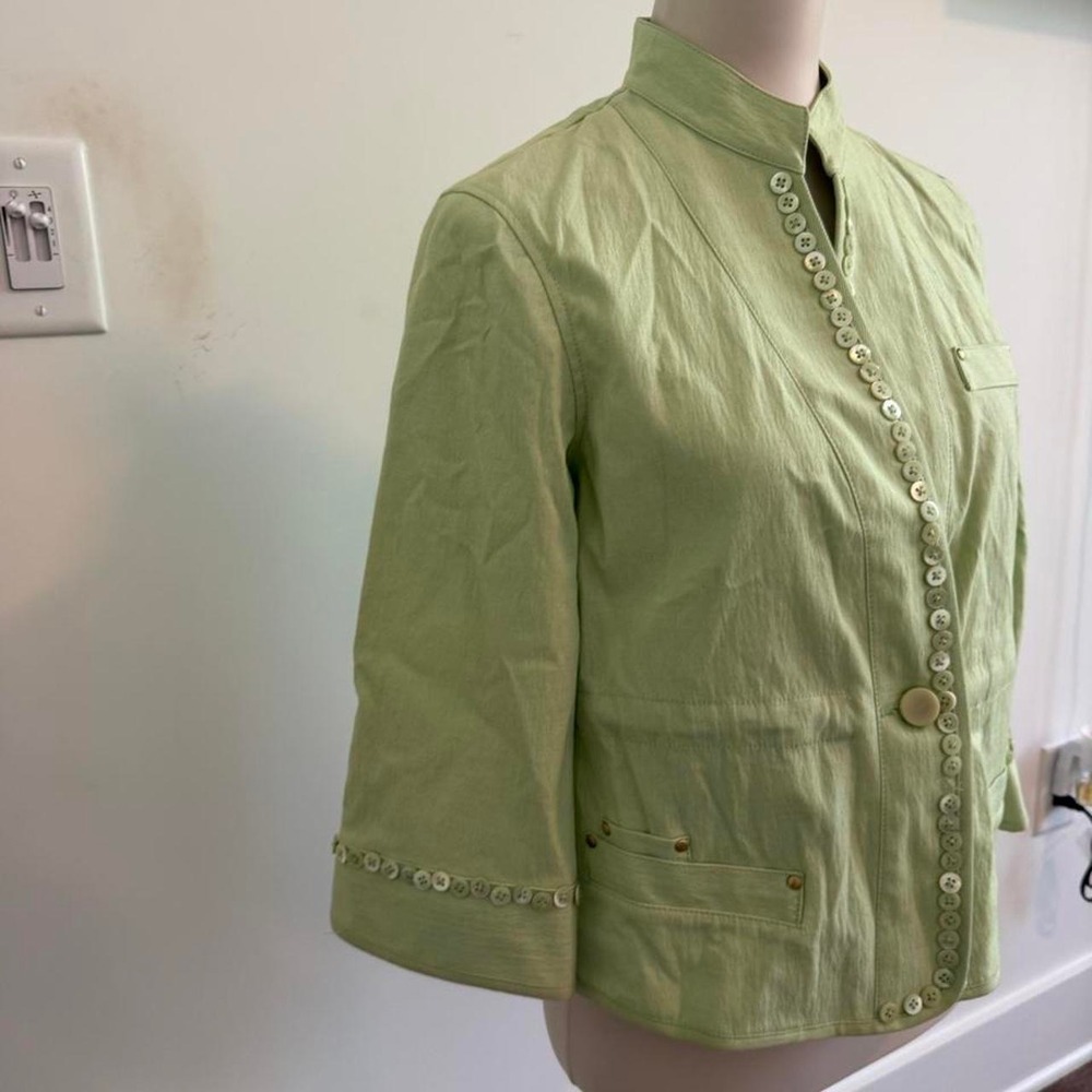 Y2K Etcetera Sage Green Button Jacket | Multi-Pocket | Size 8 - Picture 4 of 7